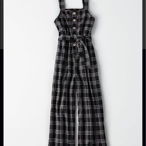 American Eagle Outfitters Other - Black plaid tie front jumpsuit American Eagle Outfitters Other - Black plaid tie front jumpsuit